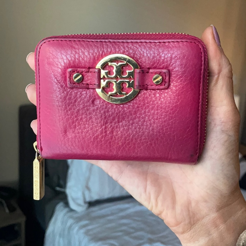 Fuschia/Pink Tory Burch Small Bag Wallet